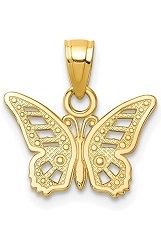 teeny butterfly yellow gold baby charm